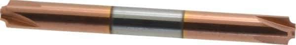 Accupro - 0.05" Radius, 1/4" Mill Diam, 4 Flute Solid Carbide Corner Rounding End Mill - Double End, TiCN Finish, 2-1/2" OAL, 1/4" Shank Diam - USA Tool & Supply