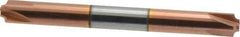 Accupro - 0.05" Radius, 1/4" Mill Diam, 4 Flute Solid Carbide Corner Rounding End Mill - Double End, TiCN Finish, 2-1/2" OAL, 1/4" Shank Diam - USA Tool & Supply