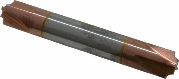 Accupro - 0.078" Radius, 3/8" Mill Diam, 4 Flute Solid Carbide Corner Rounding End Mill - Double End, TiCN Finish, 2-1/2" OAL, 3/8" Shank Diam - USA Tool & Supply