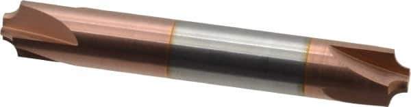 Accupro - 0.094" Radius, 3/8" Mill Diam, 4 Flute Solid Carbide Corner Rounding End Mill - Double End, TiCN Finish, 2-1/2" OAL, 3/8" Shank Diam - USA Tool & Supply