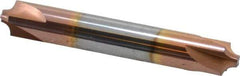 Accupro - 0.118" Radius, 3/8" Mill Diam, 4 Flute Solid Carbide Corner Rounding End Mill - Double End, TiCN Finish, 2-1/2" OAL, 3/8" Shank Diam - USA Tool & Supply