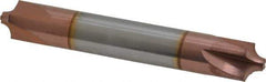 Accupro - 1/8" Radius, 3/8" Mill Diam, 4 Flute Solid Carbide Corner Rounding End Mill - Double End, TiCN Finish, 2-1/2" OAL, 3/8" Shank Diam - USA Tool & Supply