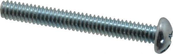 Value Collection - 1/4-20 UNC, 2" Length Under Head Slotted/Phillips Drive Machine Screw - Round Head, Grade J82 Steel, Zinc-Plated Finish, Without Washer - USA Tool & Supply