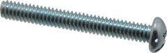 Value Collection - 1/4-20 UNC, 2" Length Under Head Slotted/Phillips Drive Machine Screw - Round Head, Grade J82 Steel, Zinc-Plated Finish, Without Washer - USA Tool & Supply
