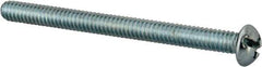 Value Collection - 1/4-20 UNC, 3" Length Under Head Slotted/Phillips Drive Machine Screw - Round Head, Grade J82 Steel, Zinc-Plated Finish, Without Washer - USA Tool & Supply