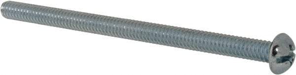 Value Collection - 1/4-20 UNC, 4" Length Under Head Slotted/Phillips Drive Machine Screw - Round Head, Grade J82 Steel, Zinc-Plated Finish, Without Washer - USA Tool & Supply