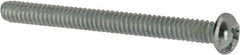 Value Collection - #10-24 UNC, 2" Length Under Head Slotted/Phillips Drive Machine Screw - Round Head, Grade J82 Steel, Zinc-Plated Finish, Without Washer - USA Tool & Supply