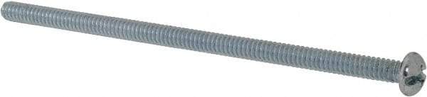 Value Collection - #10-24 UNC, 4" Length Under Head Slotted/Phillips Drive Machine Screw - Round Head, Grade 2 Steel, Zinc-Plated Finish, Without Washer - USA Tool & Supply