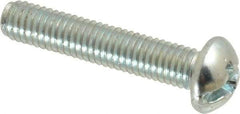 Value Collection - #10-32 UNF, 1" Length Under Head Slotted/Phillips Drive Machine Screw - Round Head, Grade J82 Steel, Zinc-Plated Finish, Without Washer - USA Tool & Supply