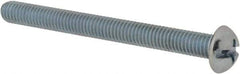 Value Collection - #10-32 UNF, 2" Length Under Head Slotted/Phillips Drive Machine Screw - Round Head, Grade 2 Steel, Zinc-Plated Finish, Without Washer - USA Tool & Supply