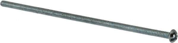 Value Collection - #6-32 UNC, 4" Length Under Head Slotted/Phillips Drive Machine Screw - Round Head, Grade J82 Steel, Zinc-Plated Finish, Without Washer - USA Tool & Supply