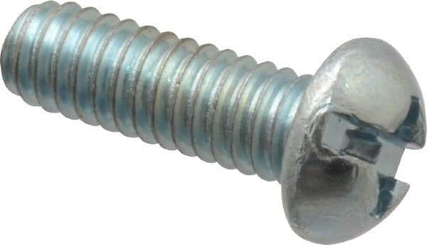 Value Collection - #8-32 UNC, 1/2" Length Under Head Slotted/Phillips Drive Machine Screw - Round Head, Grade 2 Steel, Zinc-Plated Finish, Without Washer - USA Tool & Supply