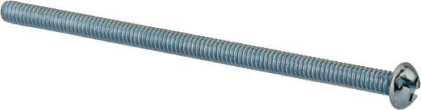Value Collection - #8-32 UNC, 3" Length Under Head Slotted/Phillips Drive Machine Screw - Round Head, Grade J82 Steel, Zinc-Plated Finish, Without Washer - USA Tool & Supply