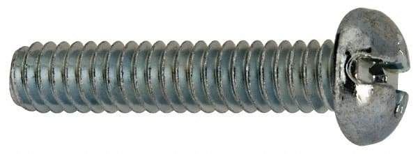 Value Collection - 1/4-20 UNC, 1-1/4" Length Under Head Slotted/Phillips Drive Machine Screw - Round Head, Grade J82 Steel, Zinc-Plated Finish, Without Washer - USA Tool & Supply