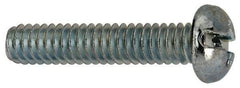 Value Collection - 1/4-20 UNC, 1-1/4" Length Under Head Slotted/Phillips Drive Machine Screw - Round Head, Grade J82 Steel, Zinc-Plated Finish, Without Washer - USA Tool & Supply