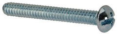 Value Collection - #10-24 UNC, 1-1/2" Length Under Head Slotted/Phillips Drive Machine Screw - Round Head, Grade J82 Steel, Zinc-Plated Finish, Without Washer - USA Tool & Supply