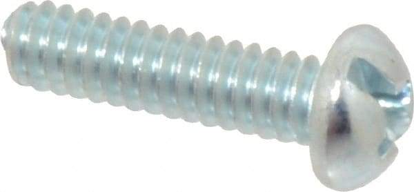 Value Collection - #10-24 UNC, 3/4" Length Under Head Slotted/Phillips Drive Machine Screw - Round Head, Grade J82 Steel, Zinc-Plated Finish, Without Washer - USA Tool & Supply