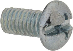 Value Collection - #10-32 UNF, 3/8" Length Under Head Slotted/Phillips Drive Machine Screw - Round Head, Grade 2 Steel, Zinc-Plated Finish, Without Washer - USA Tool & Supply