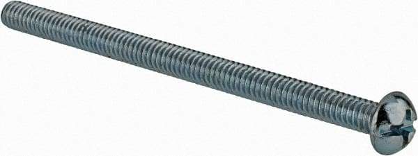 Value Collection - #8-32 UNC, 2-1/2" Length Under Head Slotted/Phillips Drive Machine Screw - Round Head, Grade J82 Steel, Zinc-Plated Finish, Without Washer - USA Tool & Supply