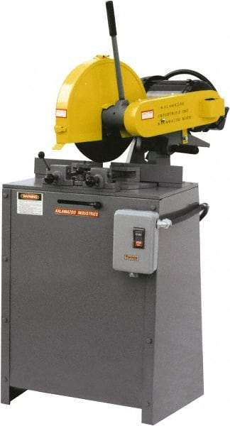 Kalamazoo - 14" Blade Diam, 1" Arbor Hole, Miter Chop & Cutoff Saw - 4,400 RPM, 5 hp, 220 Volts, 1 Phase - USA Tool & Supply