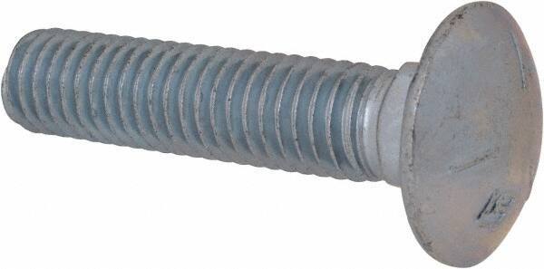 Value Collection - 7/16-14 UNC 2" Length Under Head, Standard Square Neck, Carriage Bolt - Grade 5 Steel, Zinc-Plated Finish - USA Tool & Supply