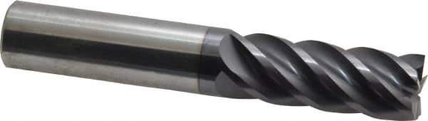 ProMax - 1/2", 1-1/4" LOC, 1/2" Shank Diam, 3" OAL, 5 Flute, Solid Carbide Square End Mill - Single End, AlTiN Finish, Spiral Flute, 40° Helix, Centercutting, Right Hand Cut, Right Hand Flute, Series 112 - USA Tool & Supply