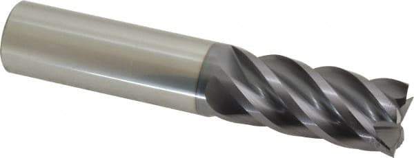ProMax - 3/4", 1-5/8" LOC, 3/4" Shank Diam, 4" OAL, 5 Flute, Solid Carbide Square End Mill - Single End, AlTiN Finish, Spiral Flute, 40° Helix, Centercutting, Right Hand Cut, Right Hand Flute, Series 112 - USA Tool & Supply