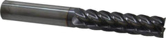 Niagara Cutter - 5/8", 2-1/2" LOC, 5/8" Shank Diam, 5" OAL, 5 Flute, Solid Carbide Square End Mill - Single End, TiAlN Finish, Spiral Flute, 45° Helix, Centercutting, Right Hand Cut, Right Hand Flute, Series S545 - USA Tool & Supply