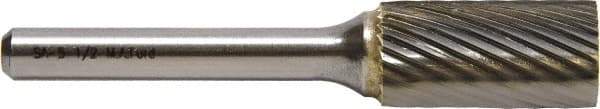 M.A. Ford - 4mm Cut Diam, 6mm Shank Diam, Cylinder Head Double Cut Burr - Carbide, Flat End, 16mm LOC, 50mm OAL - USA Tool & Supply