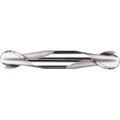 SGS - 9mm Diam, 14mm LOC, 2 Flute Solid Carbide Ball End Mill - Uncoated, Double End, 75mm OAL, 9mm Shank Diam, Spiral Flute - USA Tool & Supply
