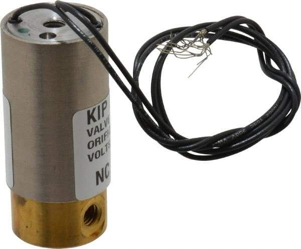 KIP - 10-32 Port, Direct Acting, Brass Solenoid Valve - Multipurpose, 40 Max PSI, Buna-N Seal - USA Tool & Supply