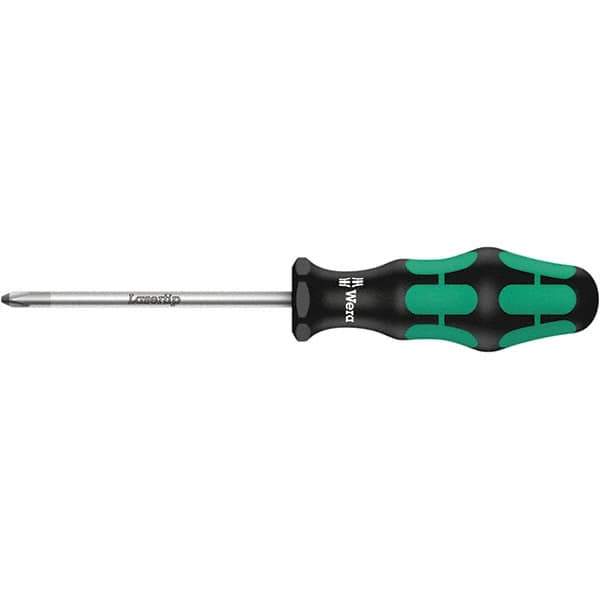 Wera - #2 Point, 4" Blade Length Posidrive Screwdriver - 398mm OAL - USA Tool & Supply