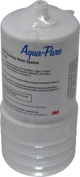 3M Aqua-Pure - 3-1/16" OD, 5µ, Cellulose Fiber 2/Pk. Replacement Cartridge for AP200 - 6-15/16" Long, Reduces Sediments, Tastes, Odors & Chlorine - USA Tool & Supply