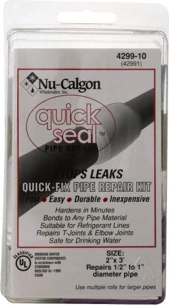 Nu-Calgon - 2" Wide x 3' Long General Purpose Pipe Repair Tape - -450 to 550°F, White - USA Tool & Supply