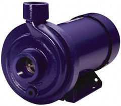 Goulds Pumps - ODP Motor, 208-230/460 Volt, 4.0/2.0 Amp, 3 Phase, 1 HP, 3500 RPM, Cast Iron Straight Pump - 1-1/4 Inch Inlet, 1 Inch Outlet, 44 Max Head psi, 316L Stainless Steel Impeller, Carbon Ceramic Buna Seal, 102 Ft. Shut Off - USA Tool & Supply