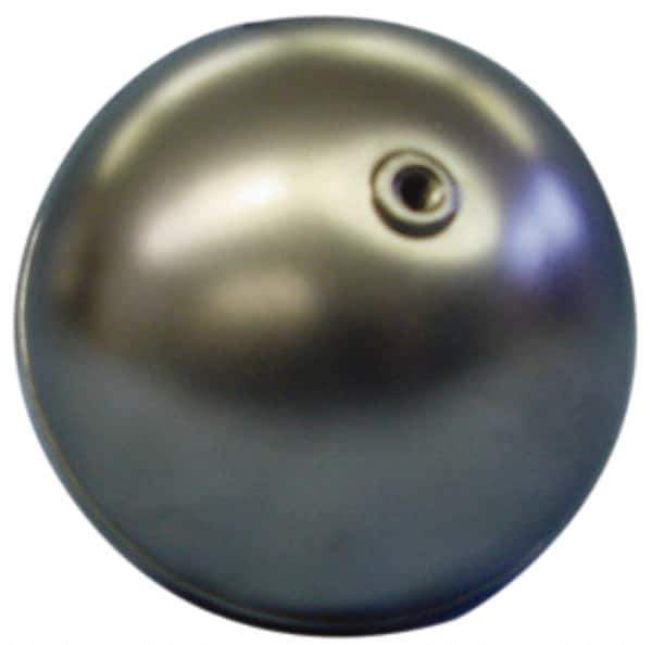 Made in USA - 2-1/2" Diam, Spherical, Internal Connection, Metal Float - 1/4-20 Thread, Stainless Steel, 350 Max psi, 28 Gauge - USA Tool & Supply