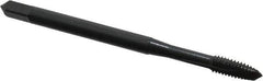 OSG - #8-32 UNC, 3 Flute, Oxide Finish, Vanadium High Speed Steel Spiral Point Tap - Plug Chamfer, Right Hand Thread, 63mm OAL, 3/4" Thread Length, 0.168" Shank Diam, 2B Class of Fit, Series 250 - Exact Industrial Supply