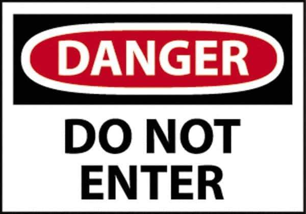 NMC - "Danger - Do Not Enter", 14" Long x 20" Wide, Aluminum Safety Sign - Rectangle, 0.04" Thick, Use for Security & Admittance - USA Tool & Supply