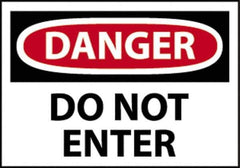 NMC - "Danger - Do Not Enter", 10" Long x 14" Wide, Fiberglass Safety Sign - Rectangle, 0.095" Thick, Use for Security & Admittance - USA Tool & Supply