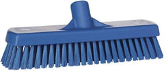 Vikan - 1.7" Bristle Length, Polyester Scrub Brush - 2-1/2" Wide Head, 19" OAL, Blue, Polypropylene Block - USA Tool & Supply