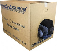 PRO-SOURCE - Reclaimed Rags - Assorted Colors, Denim, Low Lint, 50 Lbs. at 2 to 4 per Pound, Box - USA Tool & Supply