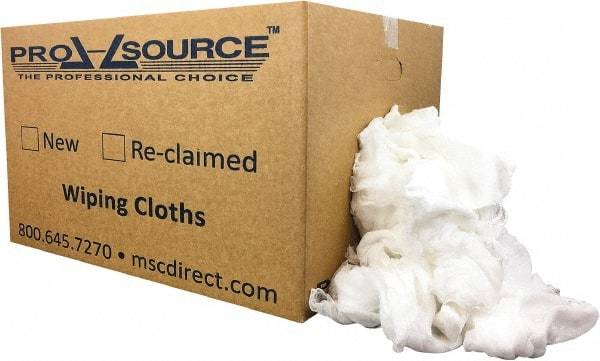 PRO-SOURCE - 275 Piece, Lint Free White Cheesecloth - 36 Inch Long x 30 Inch Wide Sheet, Washed, Box - USA Tool & Supply