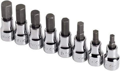 SK - 8 Piece 3/8" Drive Metric Hex Bit Socket Set - 5 to 12mm Hex - USA Tool & Supply