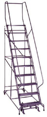 Ballymore - 130" 10 Step Ladder - 350 Lb Capacity, 110" Platform Height, 32" Base Width x 72" Depth, Grip Strut - USA Tool & Supply