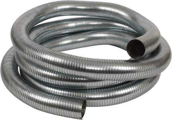 Kuriyama of America - 3" ID x 3-1/8" OD, -60 to 750°F, Galvanized Steel Unlined Flexible Metal Duct Hose - 0.01 to 0.012 Gage Thickness, 20" Bend Radius, 25' Long - USA Tool & Supply