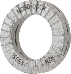 Nord-Lock - 1/4", 0.454" OD, Zinc Flake, Steel Wedge Lock Washer - Grade 2, 0.276 to 0.284" ID - USA Tool & Supply