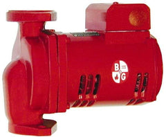 Bell & Gossett - 1/6 hp, 9-1/8" Long, 1 Phase, Cast Iron Housing, Noryl Impeller, Inline Circulator Pump - 115 Volt, 60 Hz, 6-3/8" Flange Width, Bell & Gossett Part No. 1BL002, 150 Max psi, ODP Motor - USA Tool & Supply