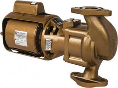 Bell & Gossett - 1/6 hp, 15-3/8" Long, 1 Phase, Bronze Housing, Phenolic Impeller, Inline Circulator Pump - 115 Volt, 60 Hz, 8-1/2" Flange Width, Bell & Gossett Part No. 102213, 125 Max psi, ODP Motor - USA Tool & Supply