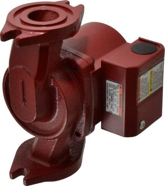 Bell & Gossett - 1/40 hp, 5-9/16" Long, 1 Phase, Cast Iron Housing, Polypropylene Impeller, Inline Circulator Pump - 115 Volt, 60 Hz, 6-3/8" Flange Width, Bell & Gossett Part No. 103267, 150 Max psi, ODP Motor - USA Tool & Supply