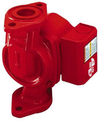 Bell & Gossett - 1/25 hp, 5-9/16" Long, 1 Phase, Cast Iron Housing, Polypropylene Impeller, Inline Circulator Pump - 115 Volt, 60 Hz, 6-3/8" Flange Width, Bell & Gossett Part No. 103251, 150 Max psi, ODP Motor - USA Tool & Supply